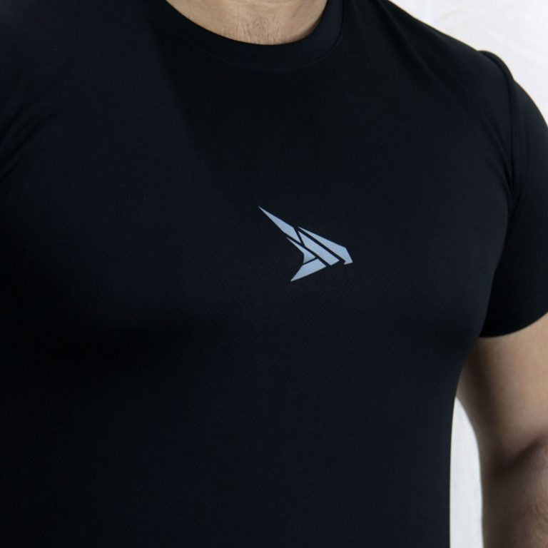 Black T-Shirt with Reflective Logo