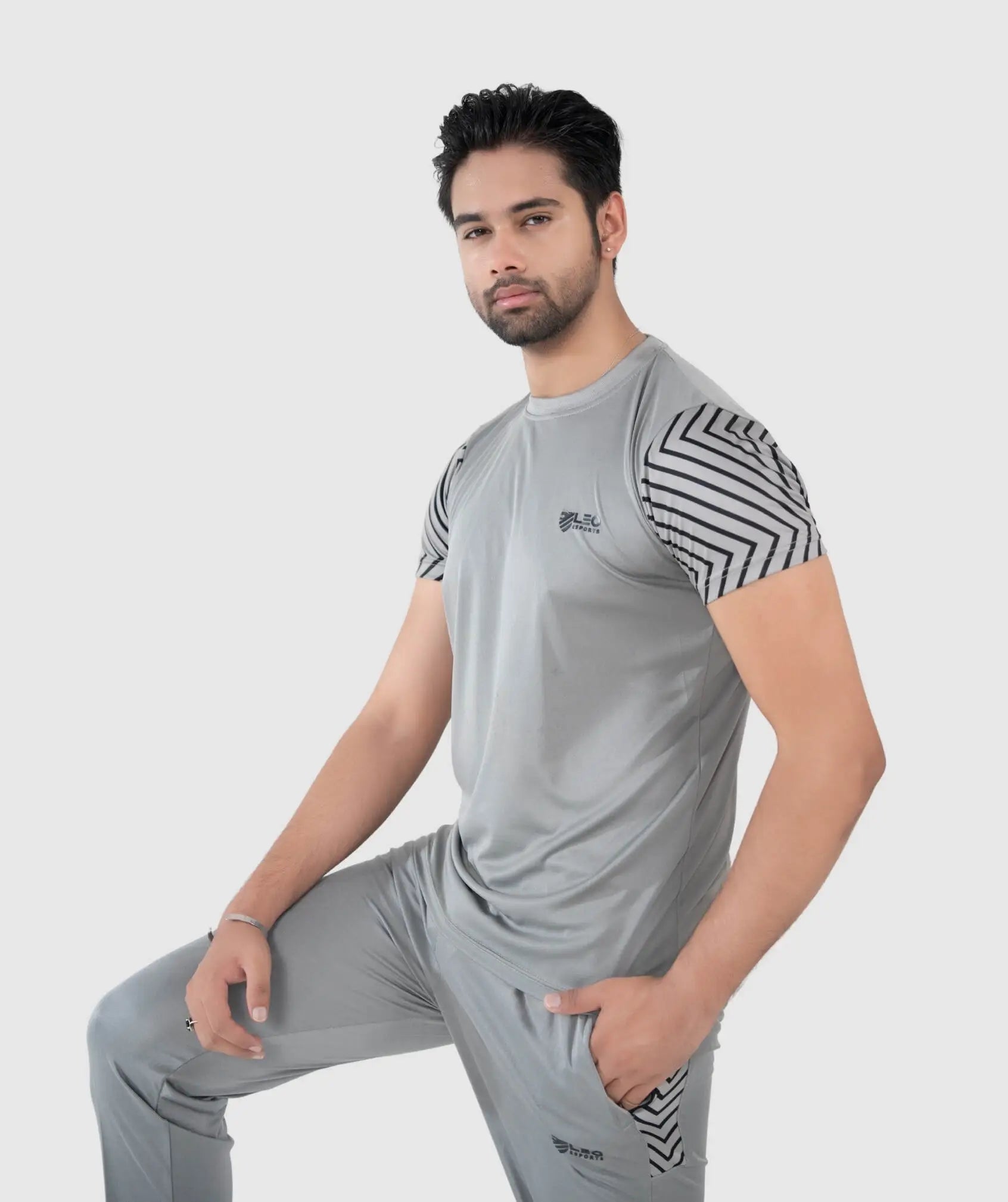 SPORT MAX- Grey Drifit Summer Tracksuit.