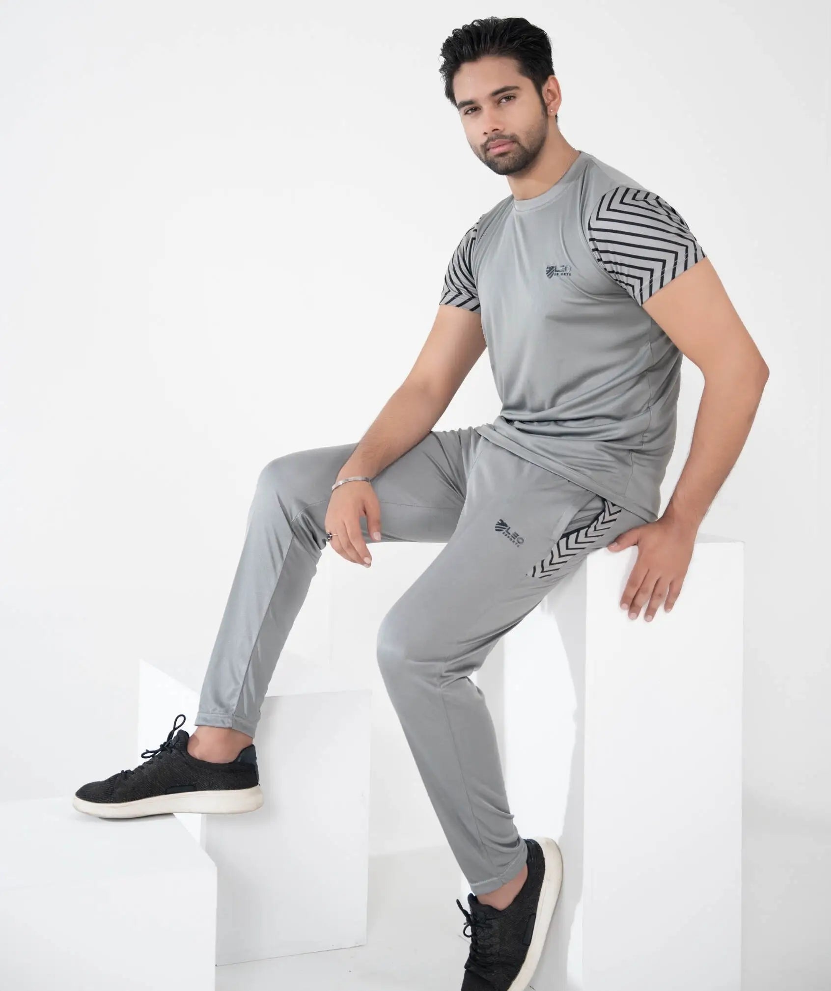 SPORT MAX- Grey Drifit Summer Tracksuit.