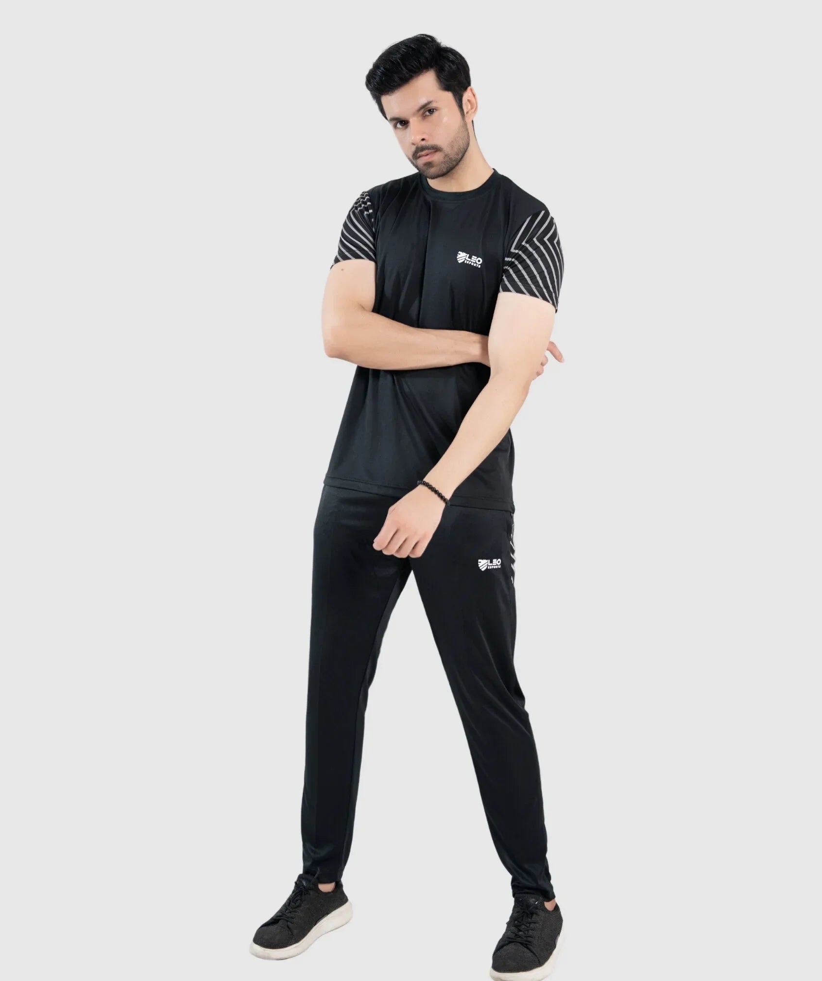 SPORT MAX- Black Drifit Summer Tracksuit.