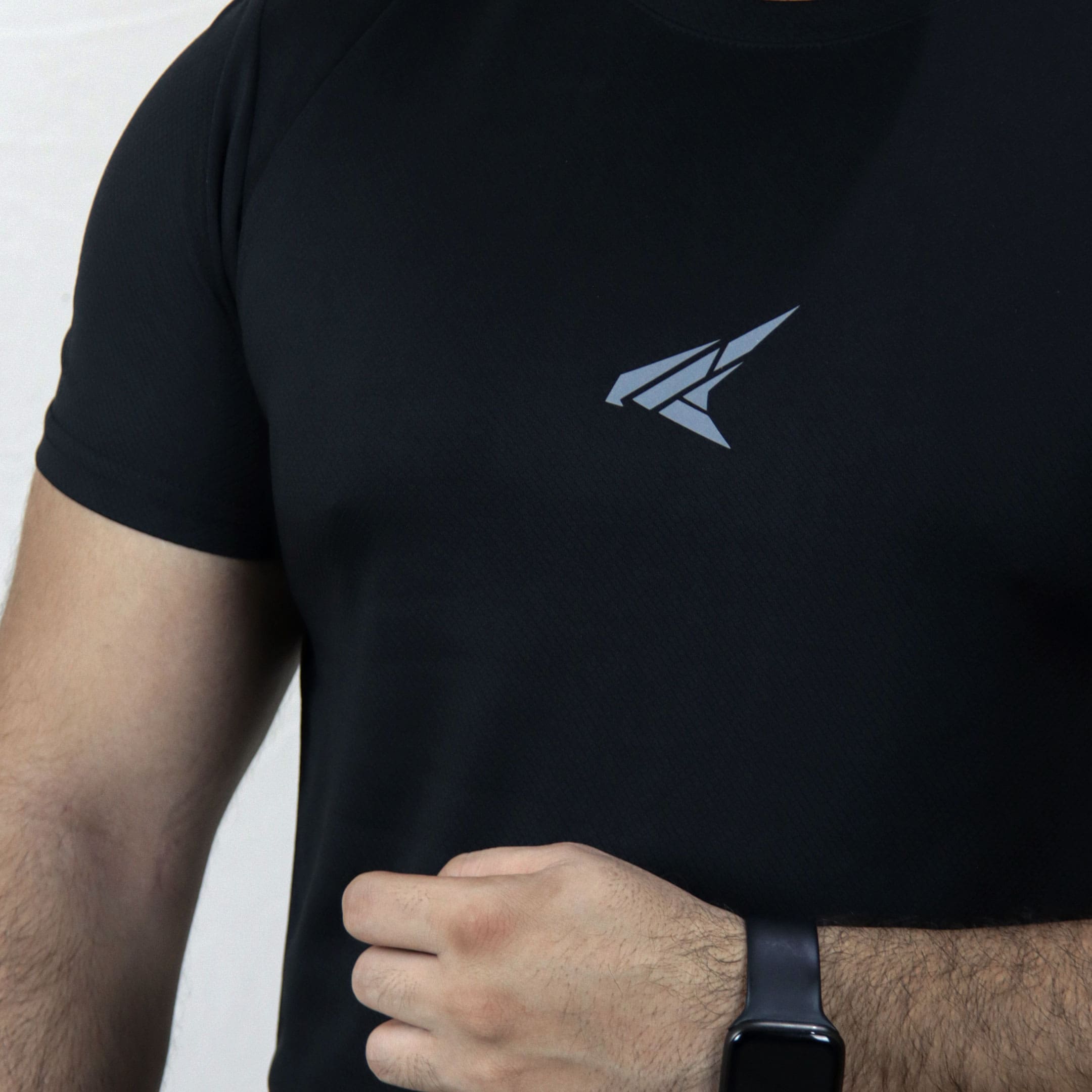 Black T-Shirt with Reflective Logo