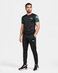 Dri-FIT Black Sports Tracksuit with Green Mesh Panels