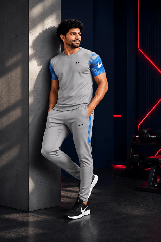Dri-FIT Sports Tracksuit – Grey & Blue