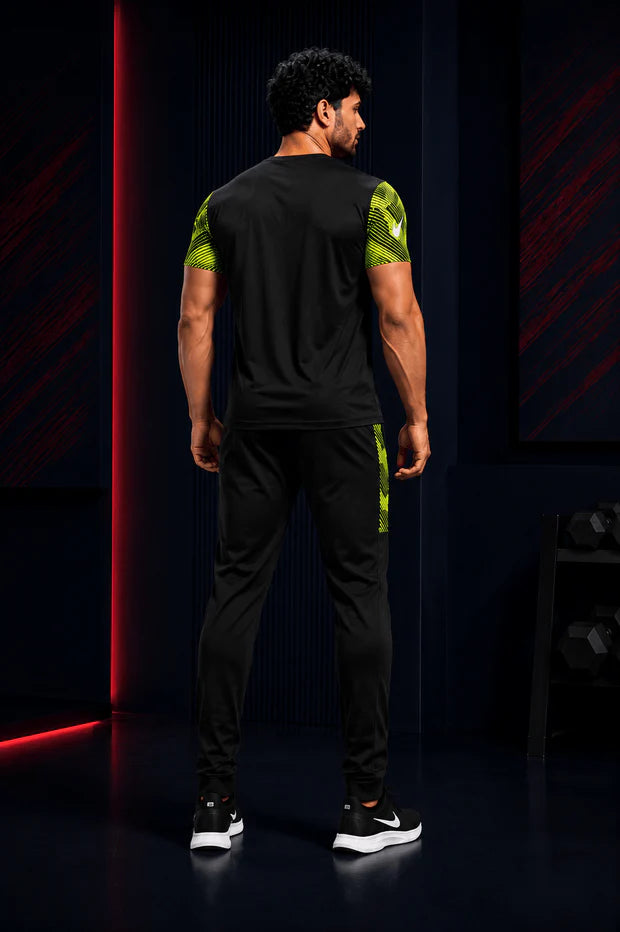 Dri-FIT Sports Tracksuit – Black & Neon Green