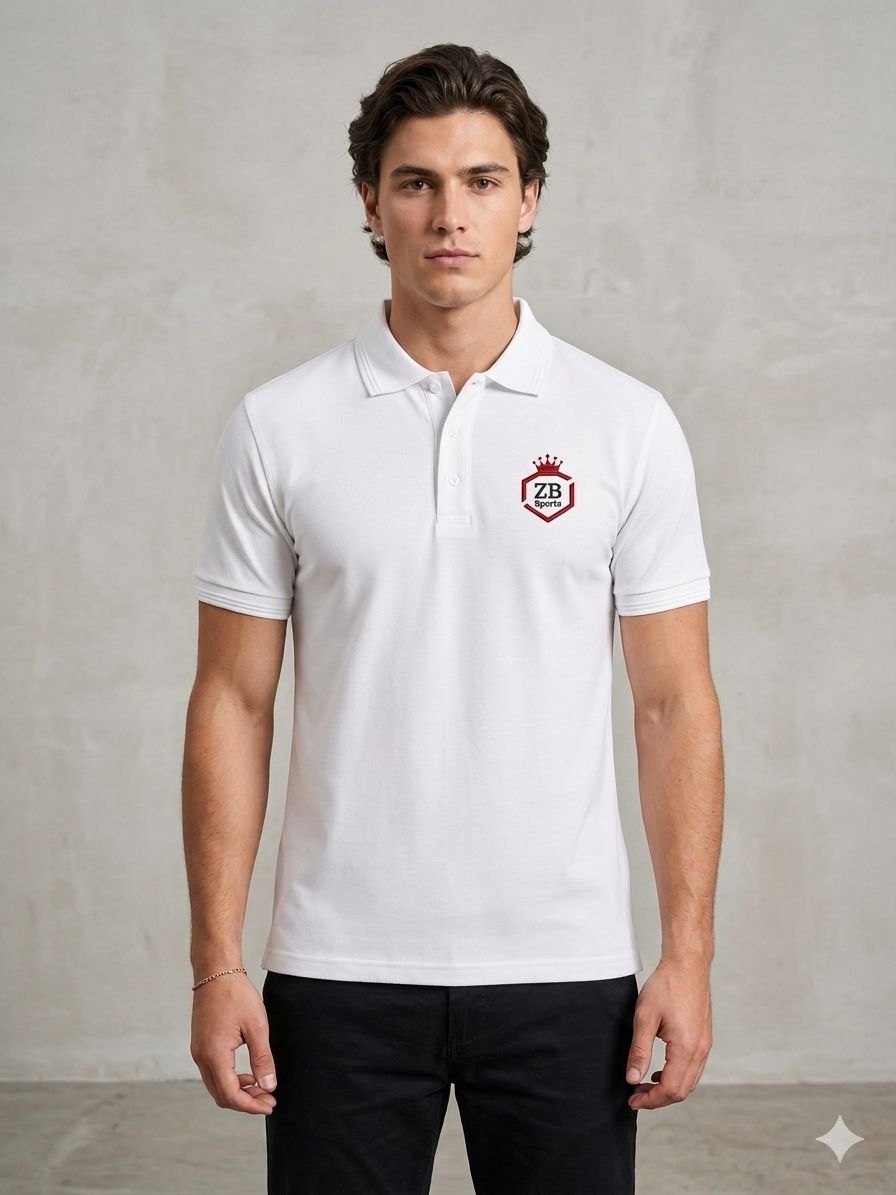 Premium Classic White Cotton Polo Shirt ✨