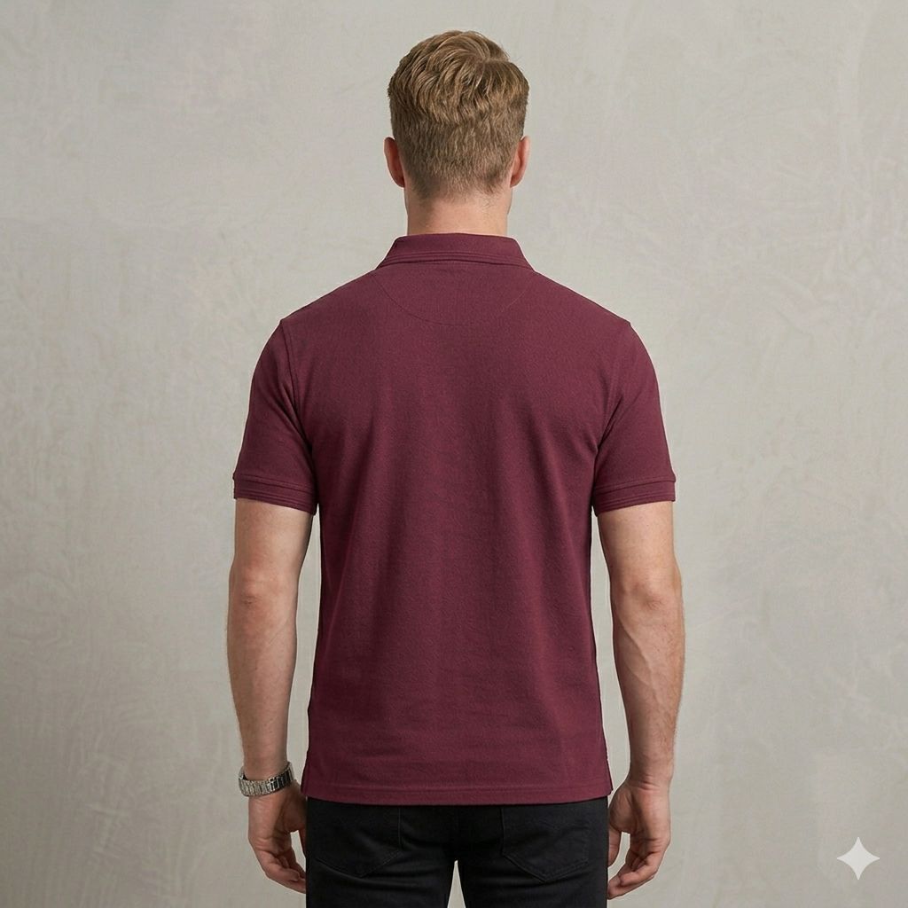 Vibrant Maroon Cotton Polo Shirt