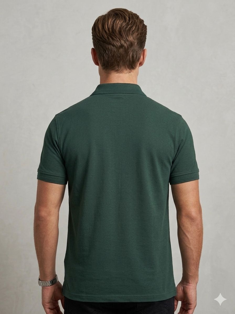 Vibrant Green Cotton Polo Shirt