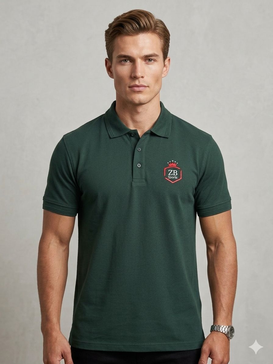 Vibrant Green Cotton Polo Shirt