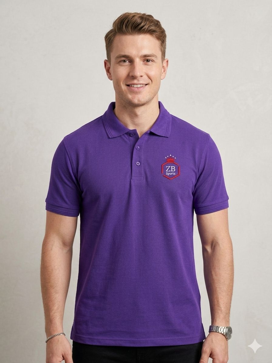 Bold & Stylish Purple Cotton Polo Shirt 💜