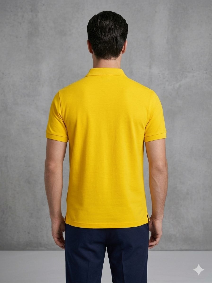 Vibrant Yellow Cotton Polo Shirt ☀️