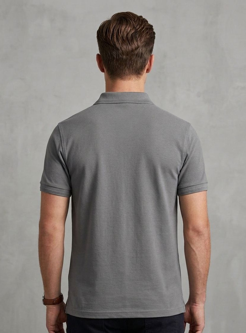 Bold & Stylish Grey Cotton Polo Shirt