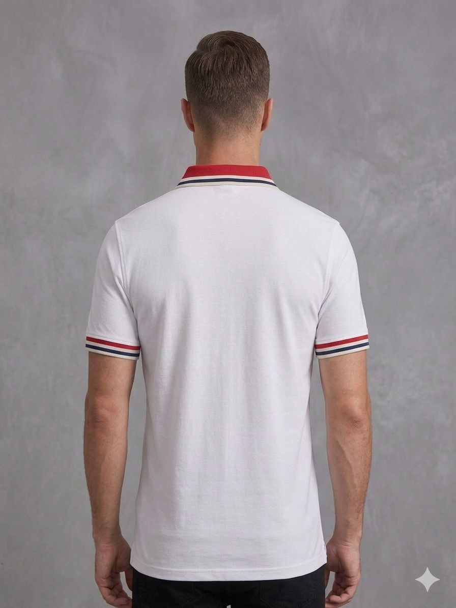Premium Classic White Cotton Polo Shirt ✨