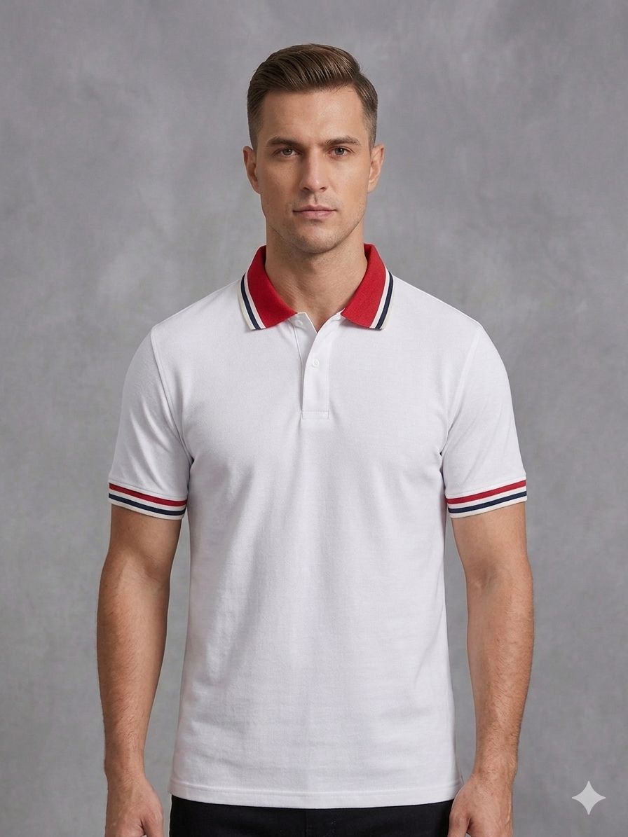 Premium Classic White Cotton Polo Shirt ✨
