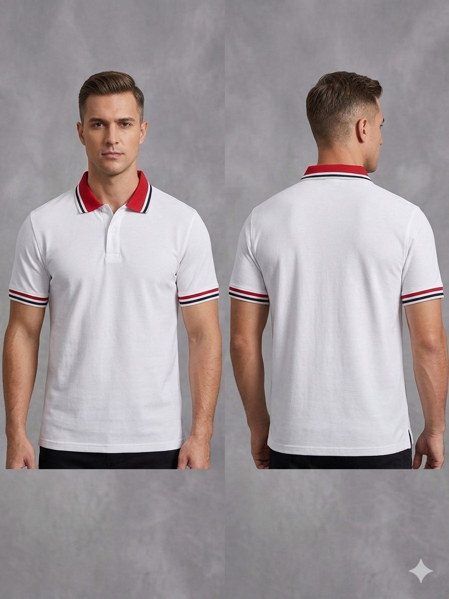 Premium Classic White Cotton Polo Shirt ✨