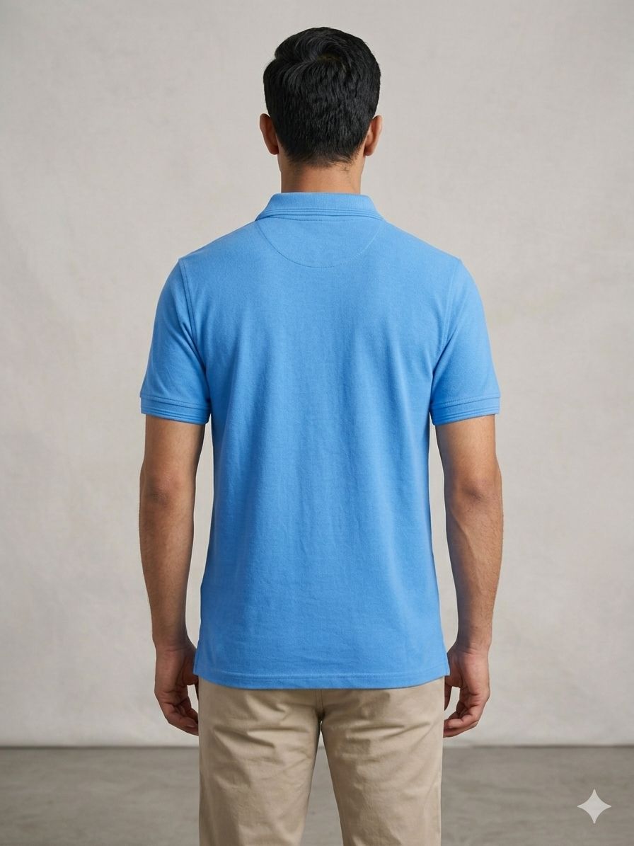 Classic Sky Blue Cotton Polo Shirt