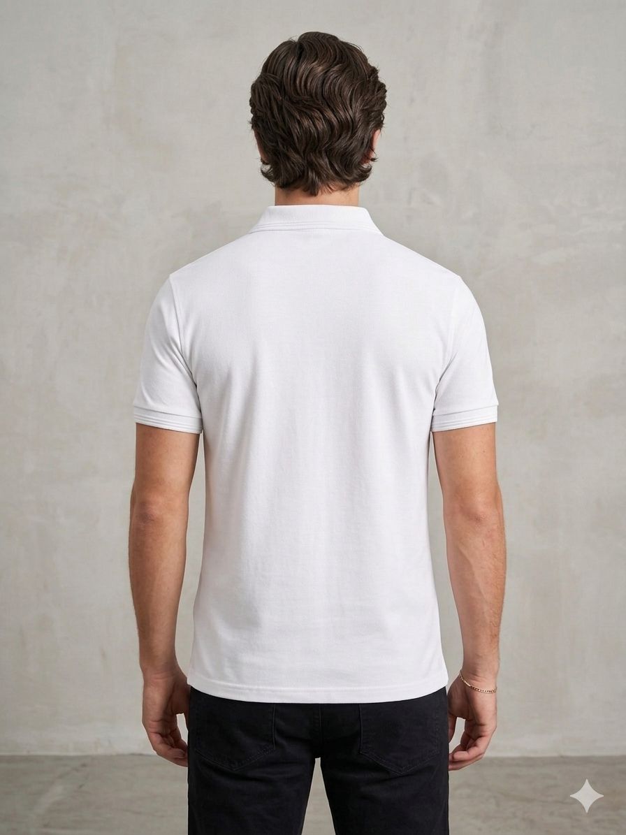 Premium Classic White Cotton Polo Shirt ✨
